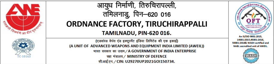 Ordnance Factory Tiruchirappalli Recruitment 2025
